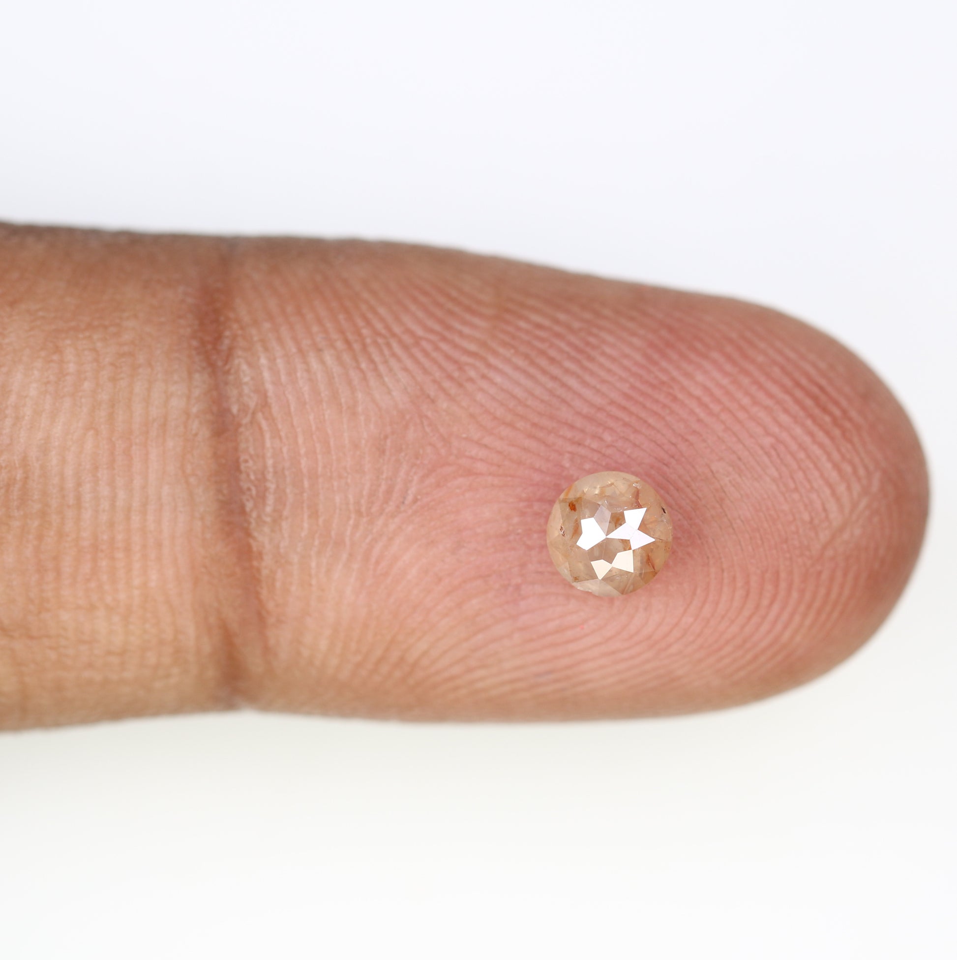 0.53 CT Unique Peach Round Rose Cut 4.70 MM Natural Diamond For Statement Ring - JayKrishna Diamond