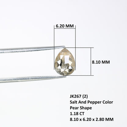 1.18 Carat Natural Loose Pear Shaped Salt And Pepper Diamond For Wedding Ring - JayKrishna Diamond