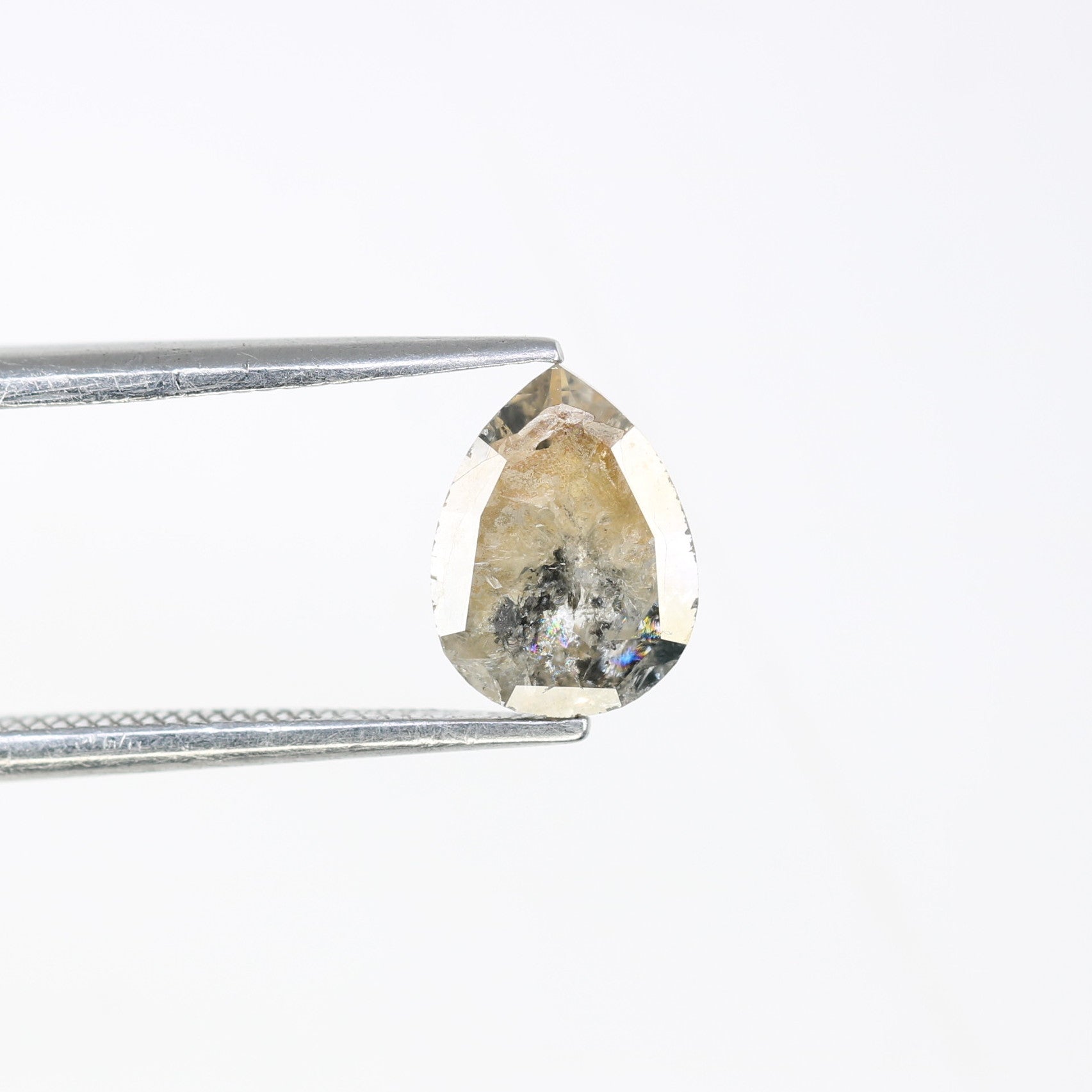 1.18 Carat Natural Loose Pear Shaped Salt And Pepper Diamond For Wedding Ring - JayKrishna Diamond
