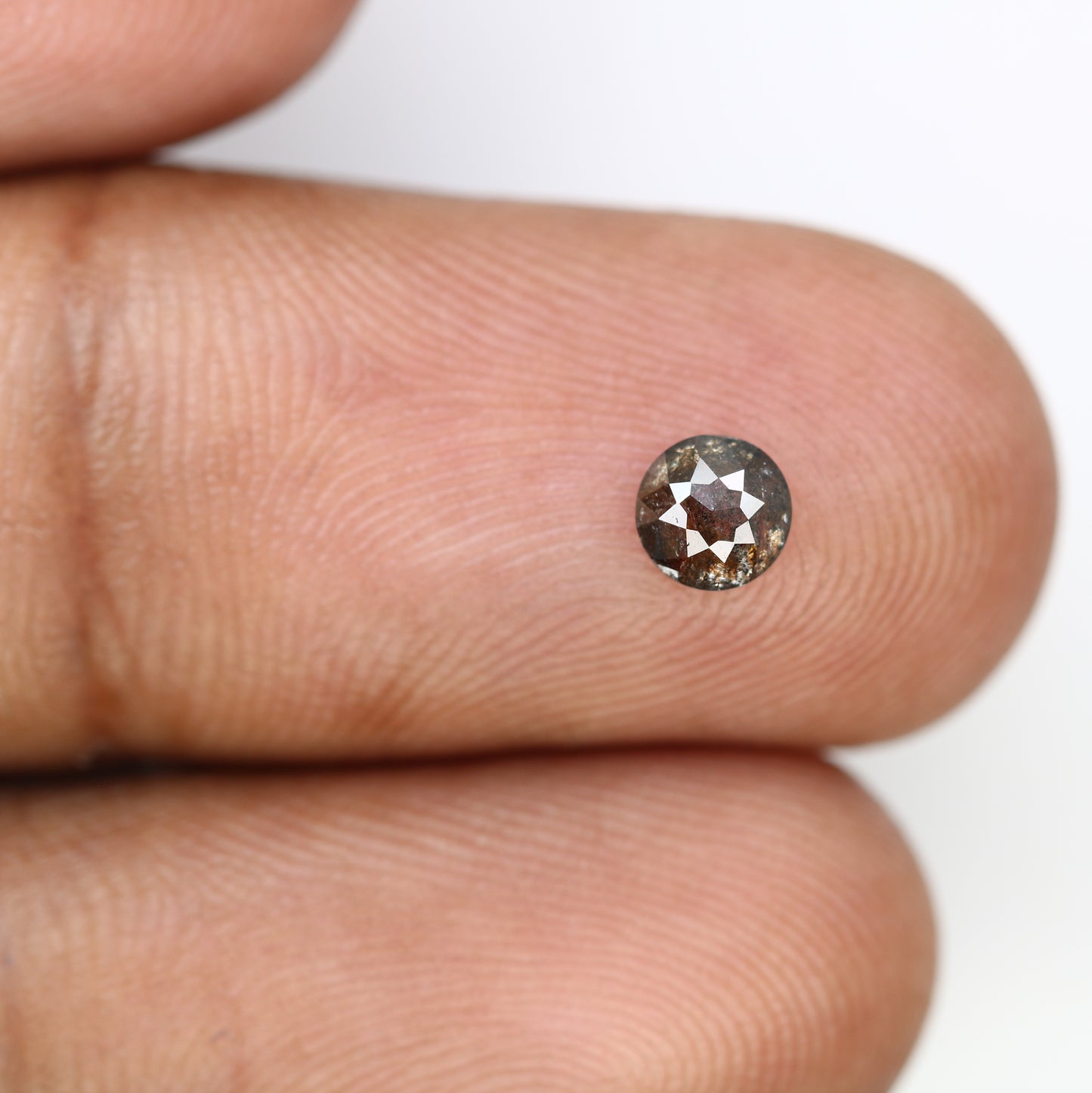 0.52 CT 4.60 MM Natural Brown Round Rose Cut Loose Diamond For Galaxy Ring - JayKrishna Diamond