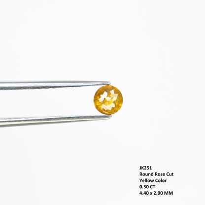 0.50 CT Polished Round Rose Cut Natural Yellow Diamond For Designer Ring - JayKrishna Diamond