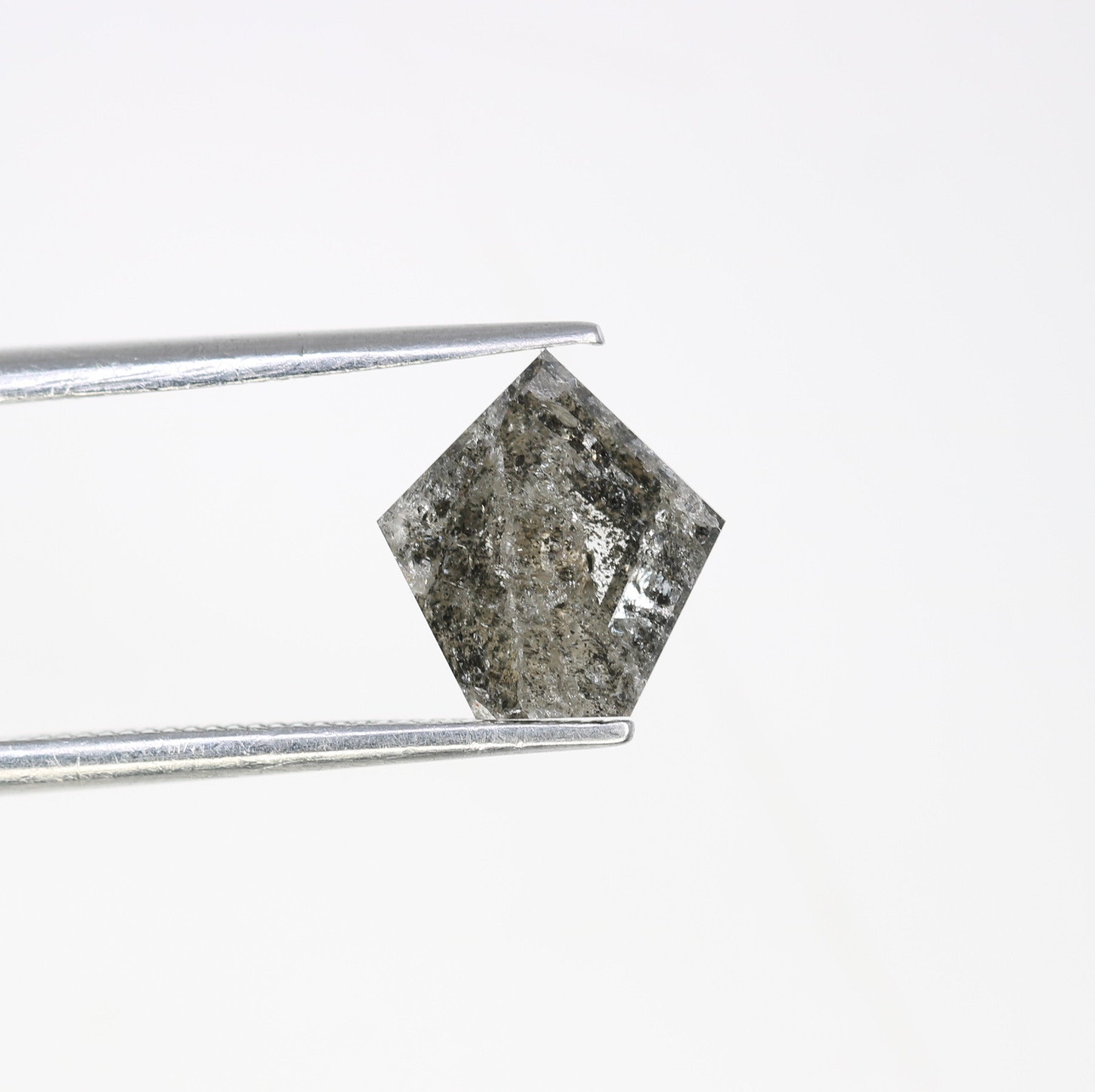 1.26 Carat Pentagon Shape Natural Loose Salt And Pepper Diamond For Wedding Ring - JayKrishna Diamond