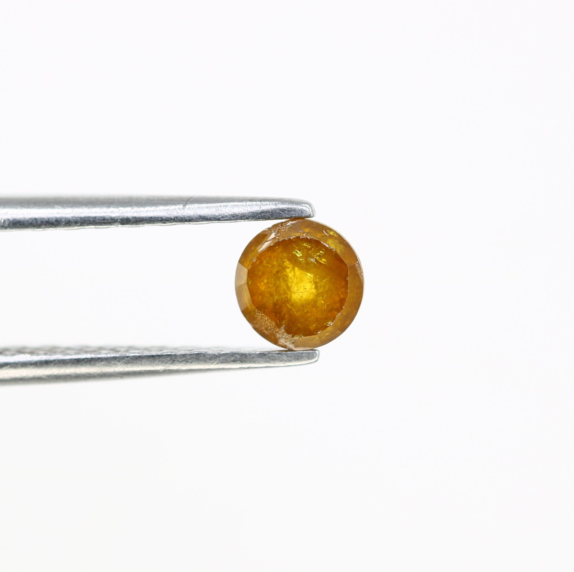 0.50 CT Polished Round Rose Cut Natural Yellow Diamond For Designer Ring - JayKrishna Diamond