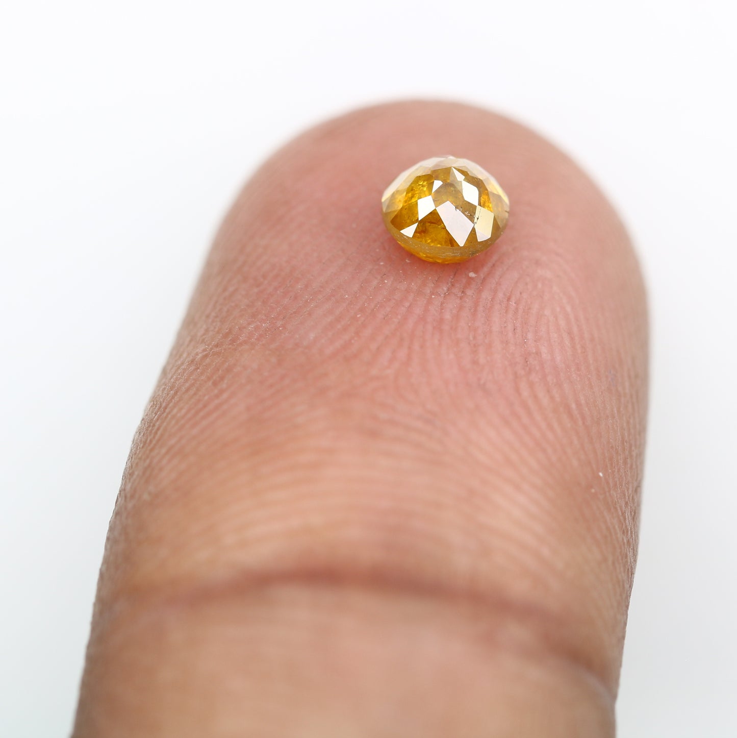 0.50 CT Polished Round Rose Cut Natural Yellow Diamond For Designer Ring - JayKrishna Diamond