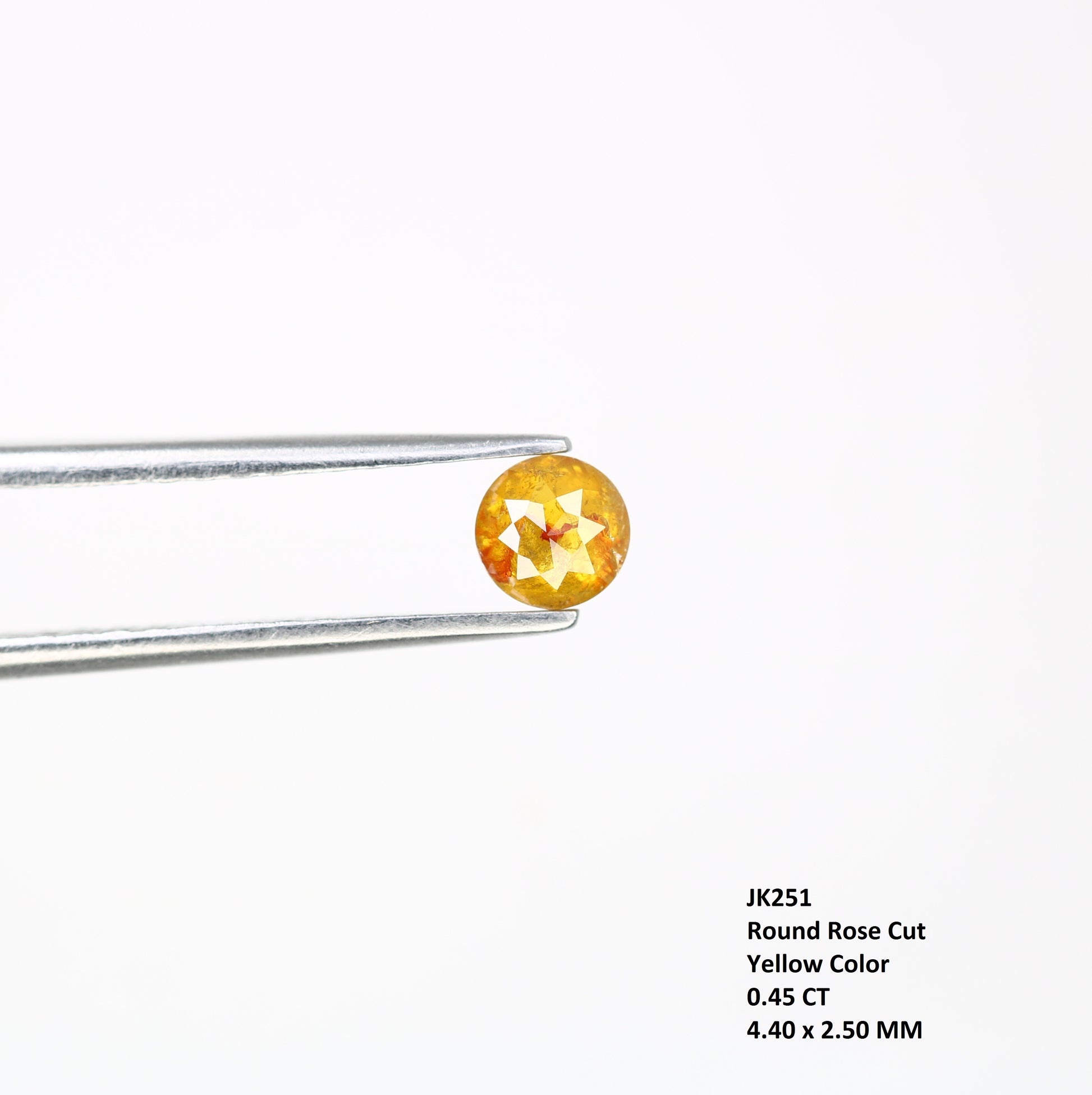 0.45 CT Fancy Yellow Polished Round Rose Cut 4.40 MM Diamond for Designer Ring and Custom Fine Jewelry Creation - JayKrishna Diamond