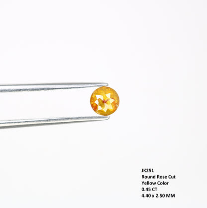 0.45 CT Fancy Yellow Polished Round Rose Cut 4.40 MM Diamond for Designer Ring and Custom Fine Jewelry Creation - JayKrishna Diamond