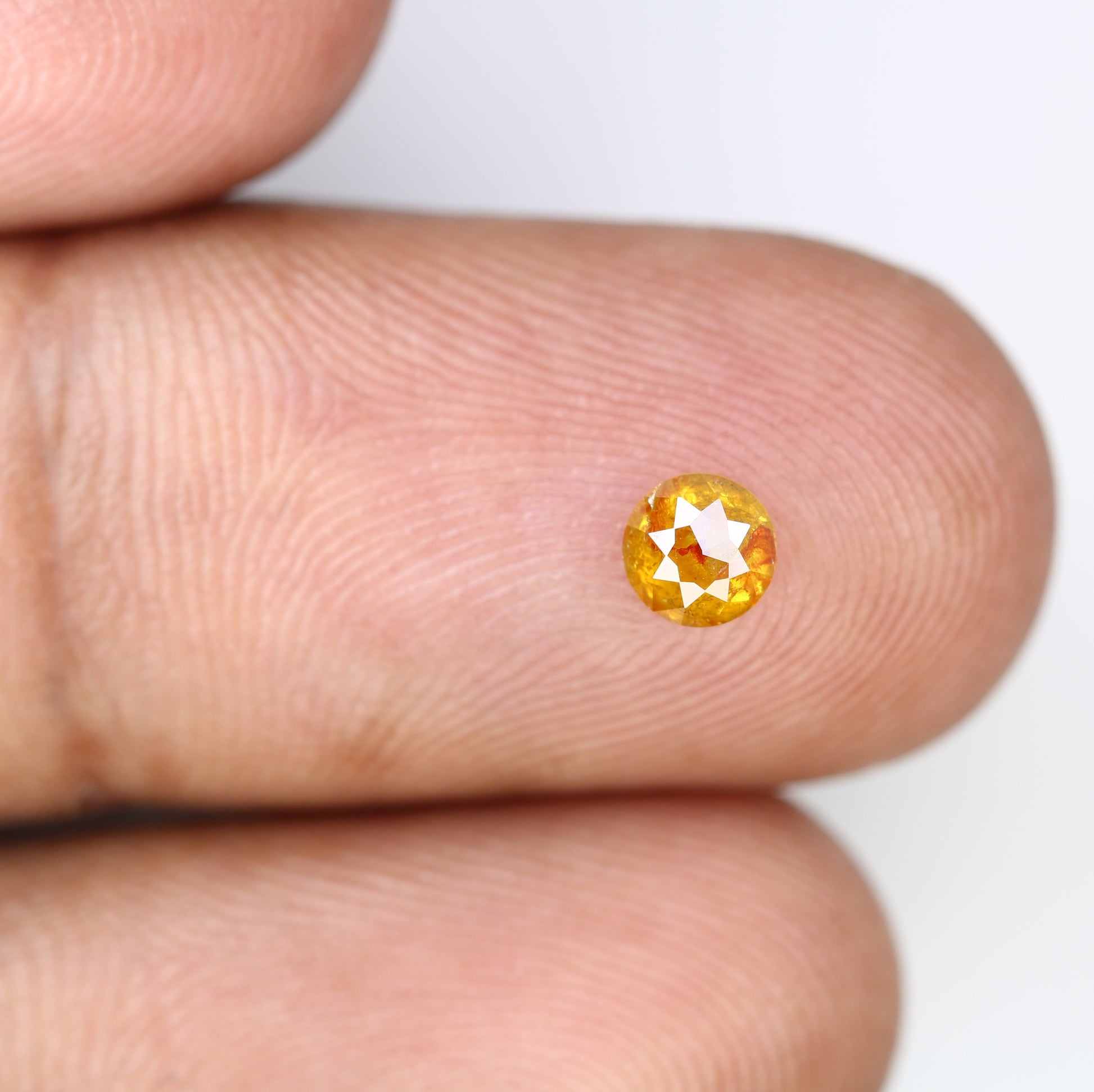 0.45 CT Fancy Yellow Polished Round Rose Cut 4.40 MM Diamond for Designer Ring and Custom Fine Jewelry Creation - JayKrishna Diamond