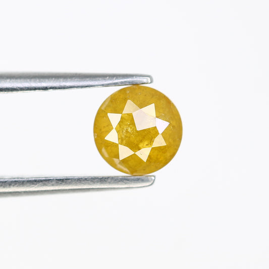 0.52 CT Fancy Yellow Polished Round Rose Cut 4.70 MM Diamond For Designer Ring - JayKrishna Diamond