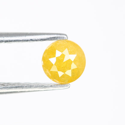 0.46 CT 4.60 MM Round Rose Cut Antique Yellow Loose Diamond | Natural Diamond for Designer Ring - JayKrishna Diamond
