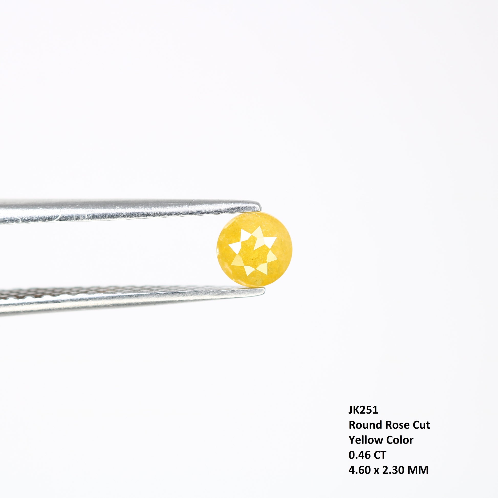 0.46 CT 4.60 MM Round Rose Cut Antique Yellow Loose Diamond | Natural Diamond for Designer Ring - JayKrishna Diamond