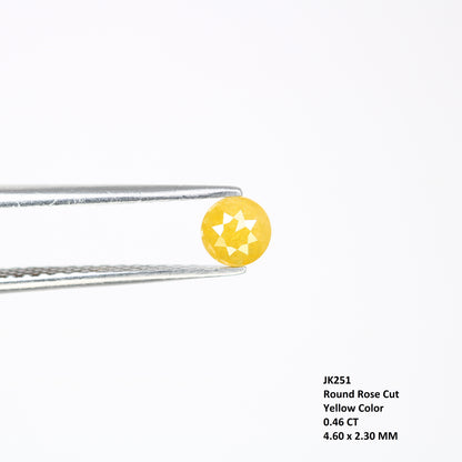 0.46 CT 4.60 MM Round Rose Cut Antique Yellow Loose Diamond | Natural Diamond for Designer Ring - JayKrishna Diamond