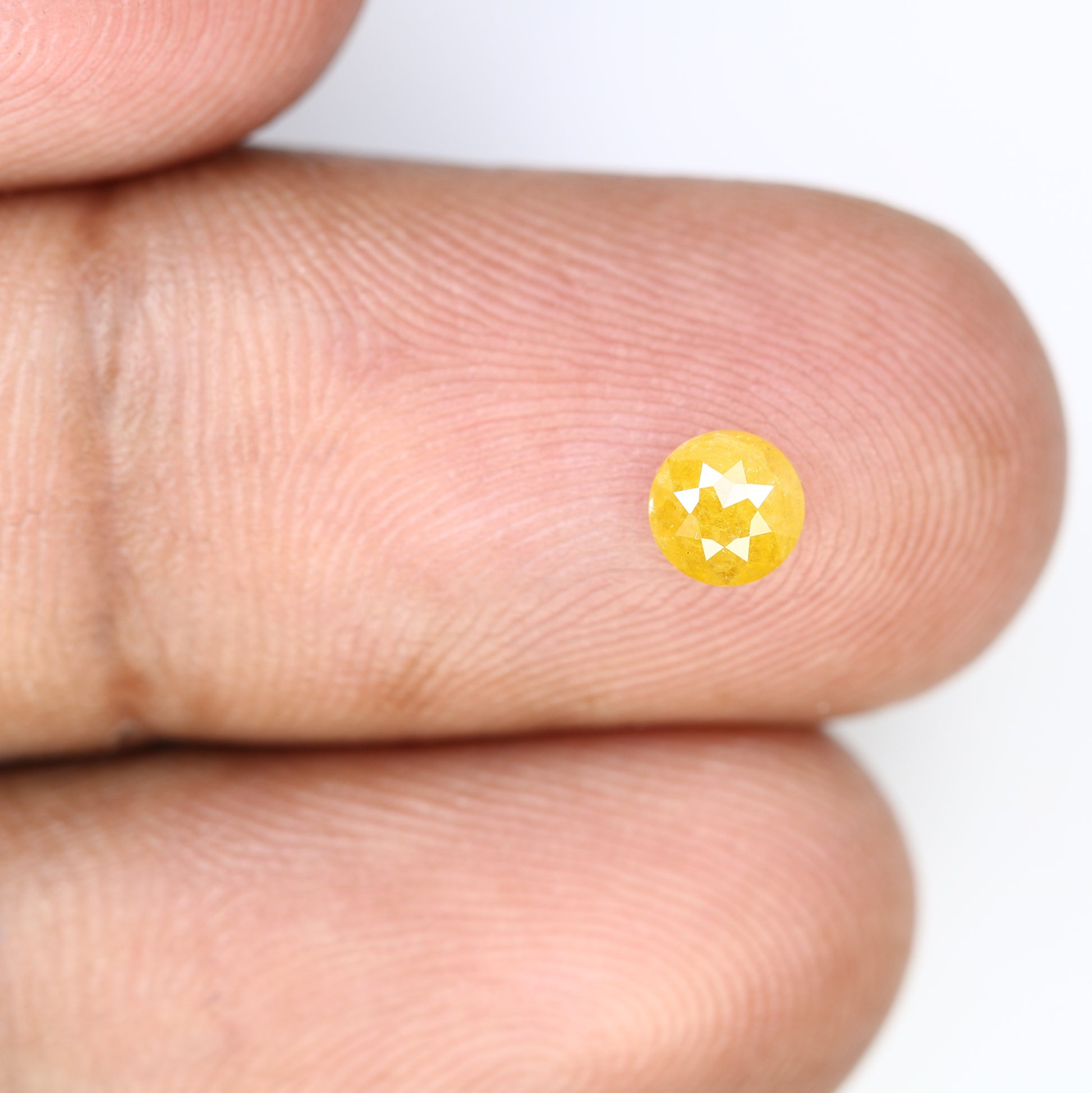 0.46 CT 4.60 MM Round Rose Cut Antique Yellow Loose Diamond | Natural Diamond for Designer Ring - JayKrishna Diamond