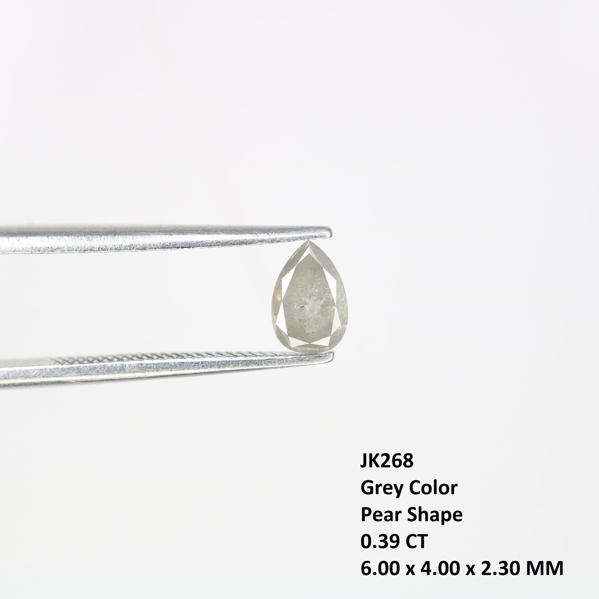 0.39 CT 6.00 MM Loose Grey Pear Shaped Diamond for Custom Promise Rings, Unique Engagement Jewelry & Elegant Fine Jewelry - JayKrishna Diamond
