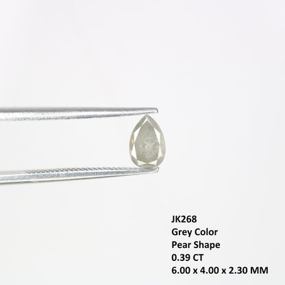 0.39 CT 6.00 MM Loose Grey Pear Shaped Diamond for Custom Promise Rings, Unique Engagement Jewelry & Elegant Fine Jewelry - JayKrishna Diamond