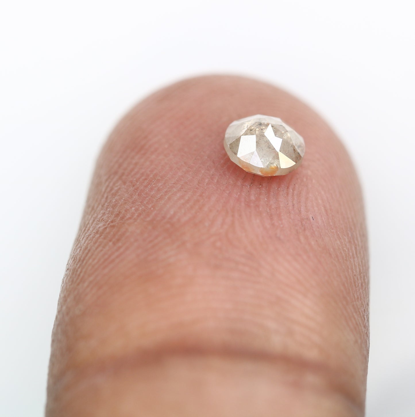 0.44 CT 4.60 MM Round Rose Cut Salt and Pepper Diamond for Galaxy Ring and Unique Artisan Jewelry Design - JayKrishna Diamond