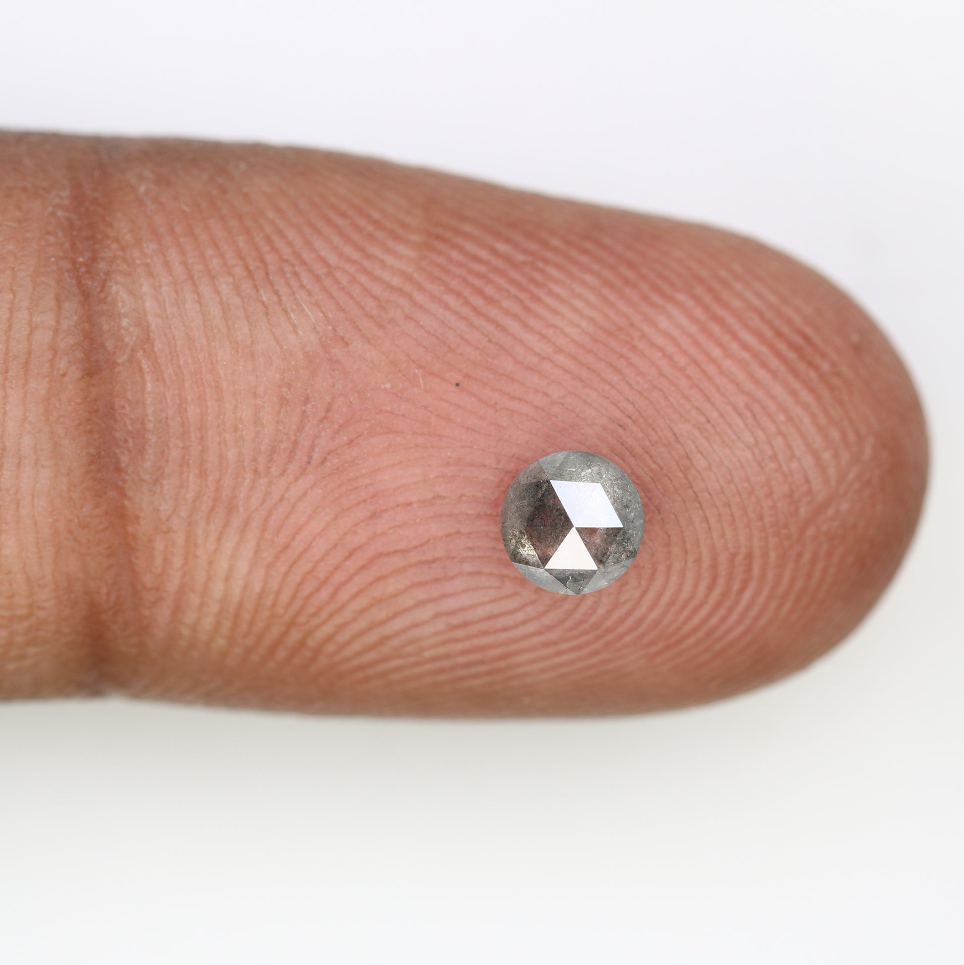 Salt And Pepper Round Rose Cut 0.46 CT 4.50 MM Diamond For Designer Ring - JayKrishna Diamond