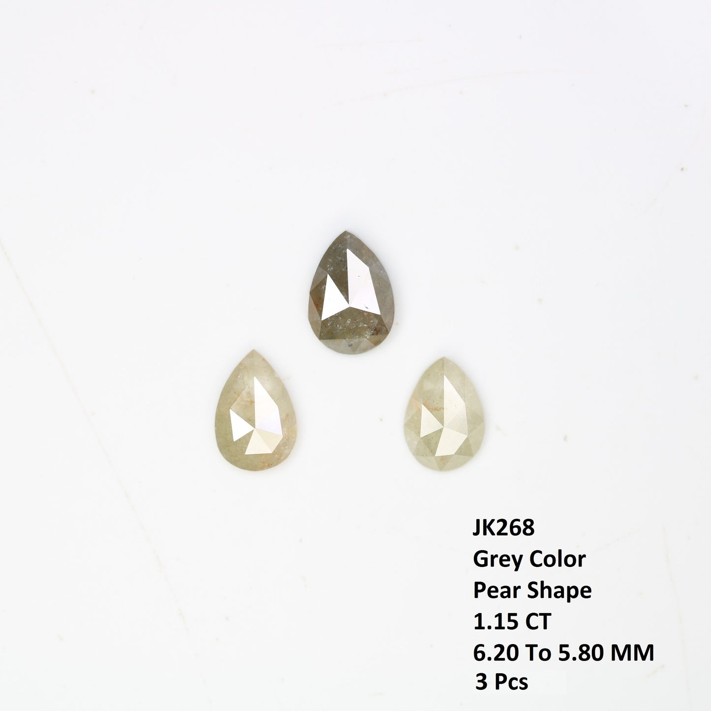 1.15 CT Natural Grey Pear Shaped 6.20 MM Loose Diamond For Statement Ring - JayKrishna Diamond