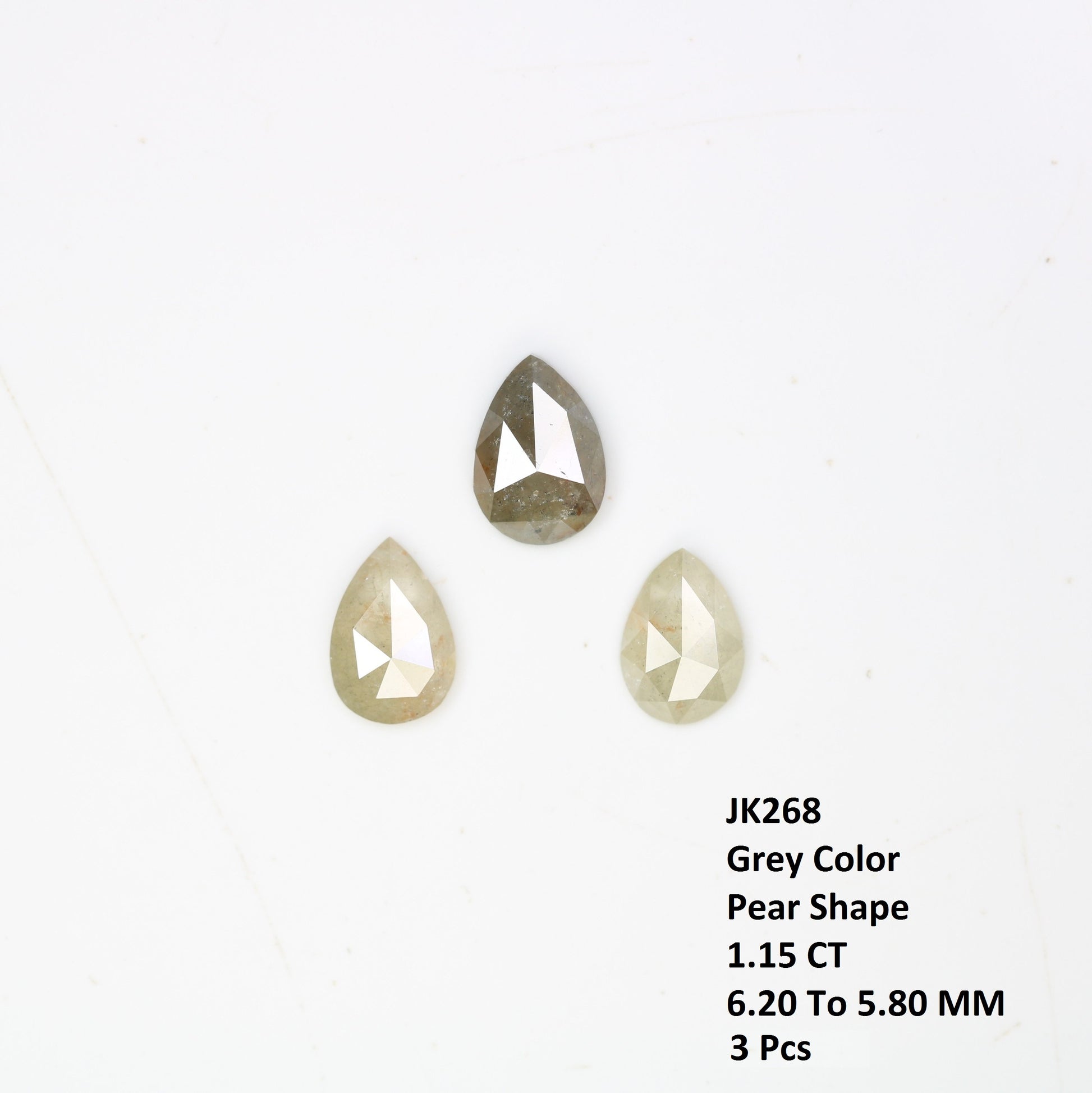 1.15 CT Natural Grey Pear Shaped 6.20 MM Loose Diamond For Statement Ring - JayKrishna Diamond