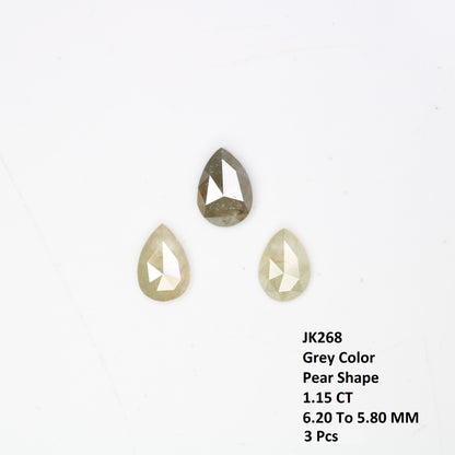 1.15 CT Natural Grey Pear Shaped 6.20 MM Loose Diamond For Statement Ring - JayKrishna Diamond