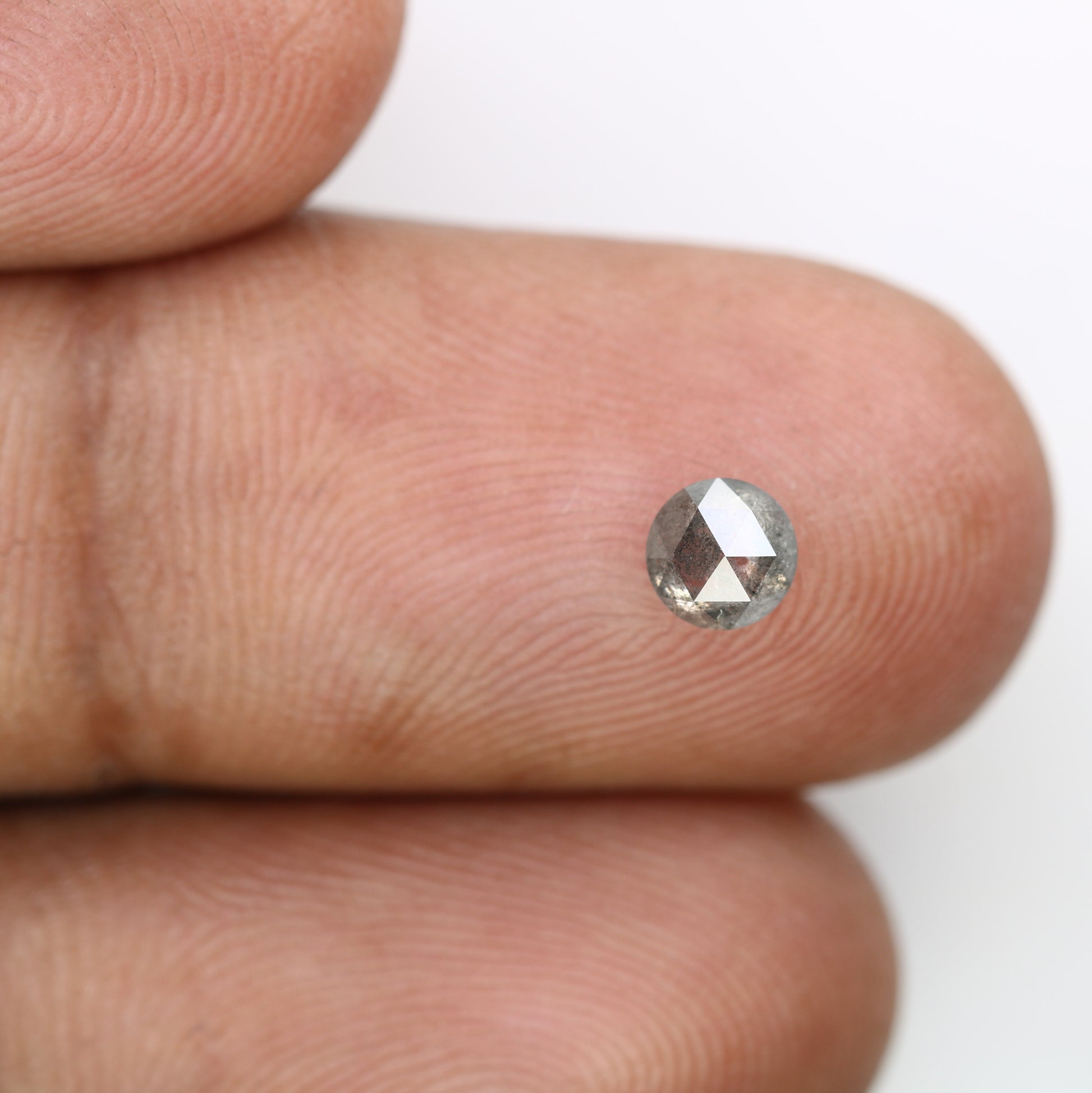 Salt And Pepper Round Rose Cut 0.46 CT 4.50 MM Diamond For Designer Ring - JayKrishna Diamond