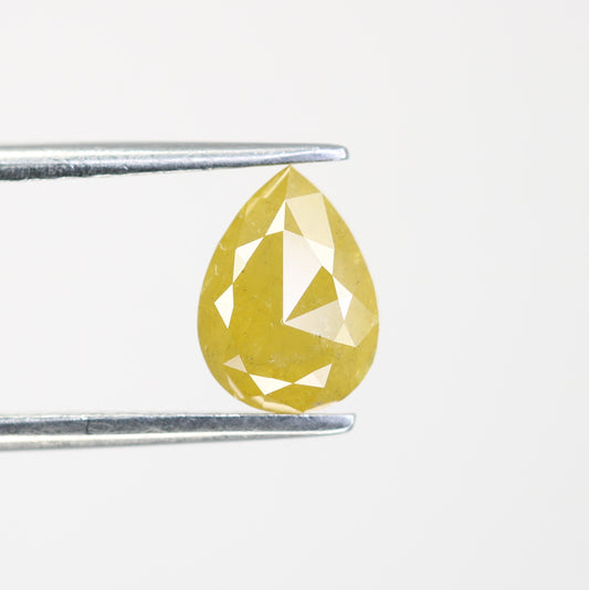 1.34 CT 7.90 MM Yellow Pear Shape Natural Diamond For Engagement Ring - JayKrishna Diamond