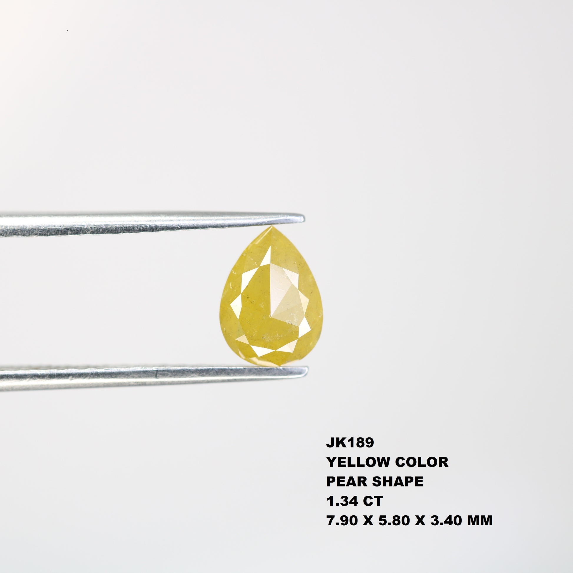 1.34 CT 7.90 MM Yellow Pear Shape Natural Diamond For Engagement Ring - JayKrishna Diamond