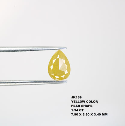 1.34 CT 7.90 MM Yellow Pear Shape Natural Diamond For Engagement Ring - JayKrishna Diamond