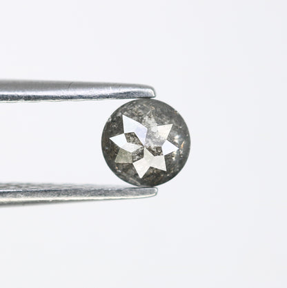 0.37 CT Round Rose Cut Salt and Pepper Diamond 4.50 MM | Natural Gemstone for Custom Wedding Rings, Unique & Elegant Fine Jewelry - JayKrishna Diamond