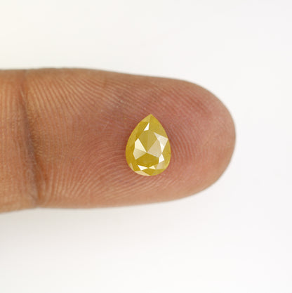 1.34 CT 7.90 MM Yellow Pear Shape Natural Diamond For Engagement Ring - JayKrishna Diamond