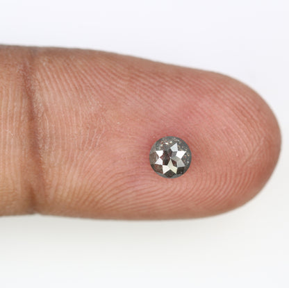 0.37 CT Round Rose Cut Salt and Pepper Diamond 4.50 MM | Natural Gemstone for Custom Wedding Rings, Unique & Elegant Fine Jewelry - JayKrishna Diamond