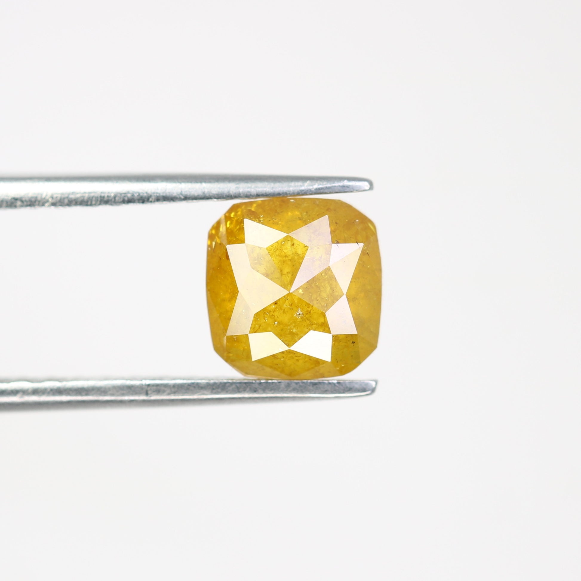 1.54 CT 6.70 MM Cushion Shape Yellow Natural Diamond For Wedding Ring - JayKrishna Diamond