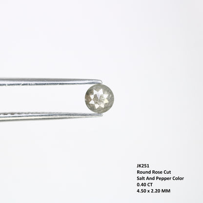0.40 CT 4.50 x 2.20 MM Round Rose Cut Salt and Pepper Loose Diamond for Custom Proposal Rings, Unique Engagement Jewelry & Ethical Fine Jewelry - JayKrishna Diamond