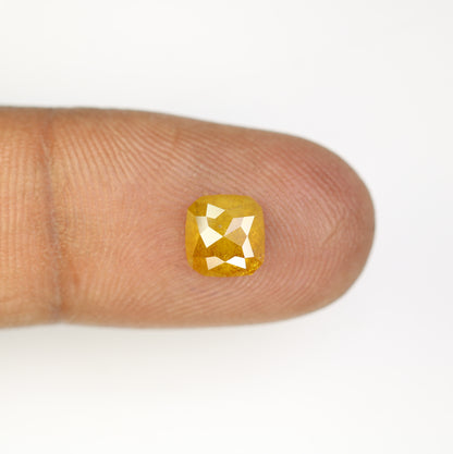 1.54 CT 6.70 MM Cushion Shape Yellow Natural Diamond For Wedding Ring - JayKrishna Diamond