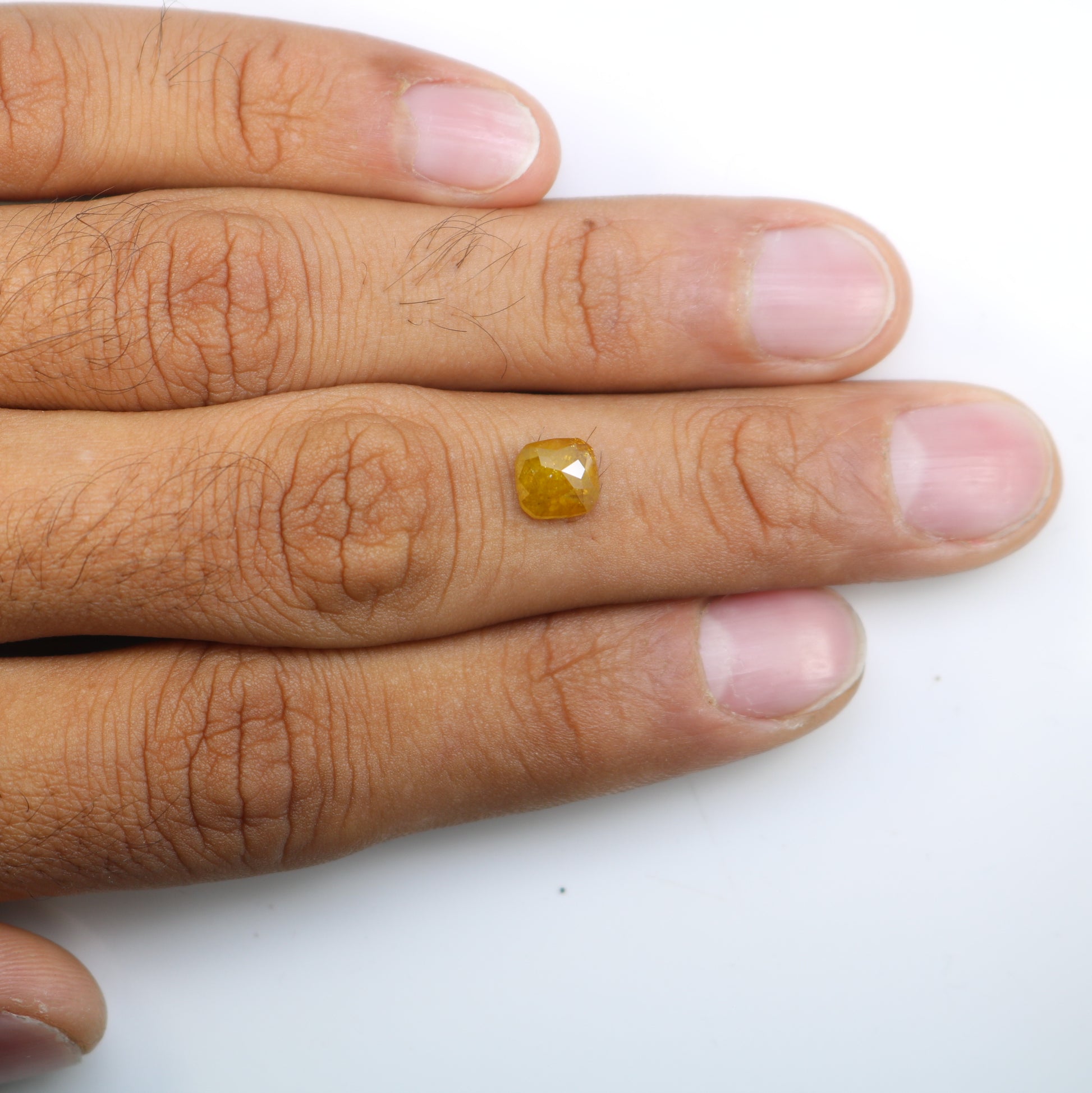 1.54 CT 6.70 MM Cushion Shape Yellow Natural Diamond For Wedding Ring - JayKrishna Diamond