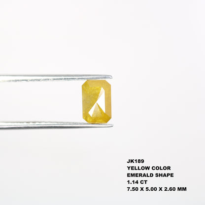 1.14 CT 7.50 MM Fancy Yellow Emerald Shape Natural Diamond For Jewelry - JayKrishna Diamond