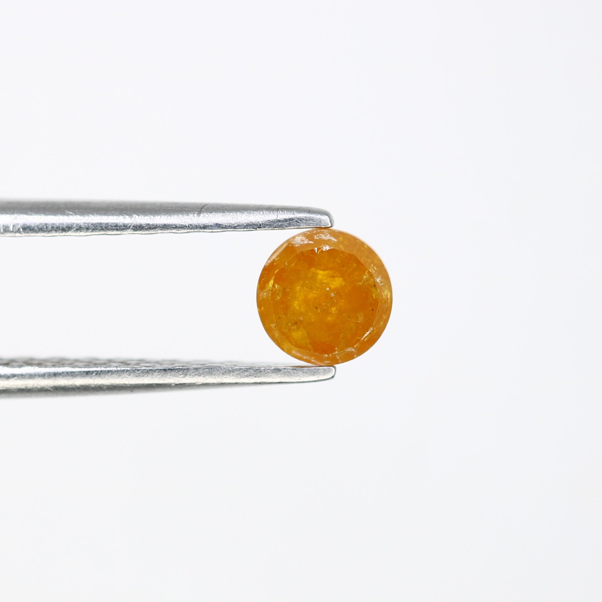 0.42 CT Orange Fancy Round Rose Cut Loose Diamond 4.50 MM for Engagement Ring and Artisan Jewelry Design - JayKrishna Diamond