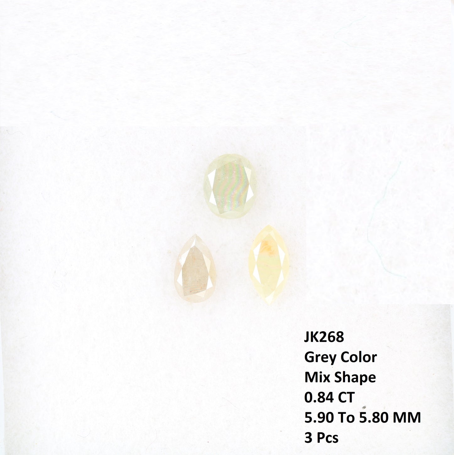 0.84 CT 5.90 MM Fancy Mix Shape Grey Diamond For Designer Jewelry - JayKrishna Diamond