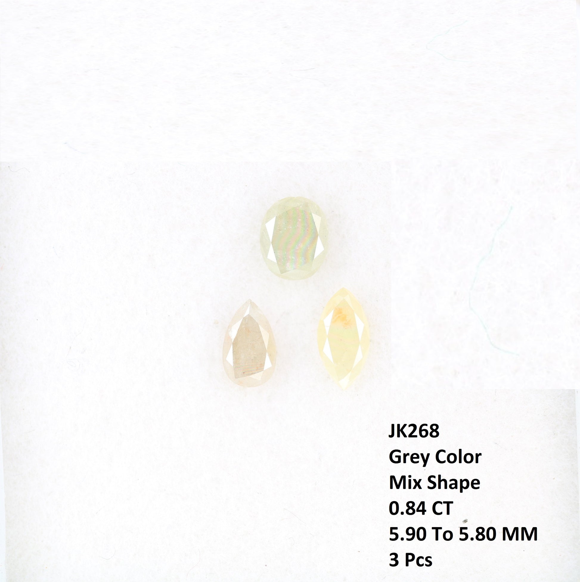 0.84 CT 5.90 MM Fancy Mix Shape Grey Diamond For Designer Jewelry - JayKrishna Diamond