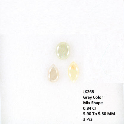 0.84 CT 5.90 MM Fancy Mix Shape Grey Diamond For Designer Jewelry - JayKrishna Diamond