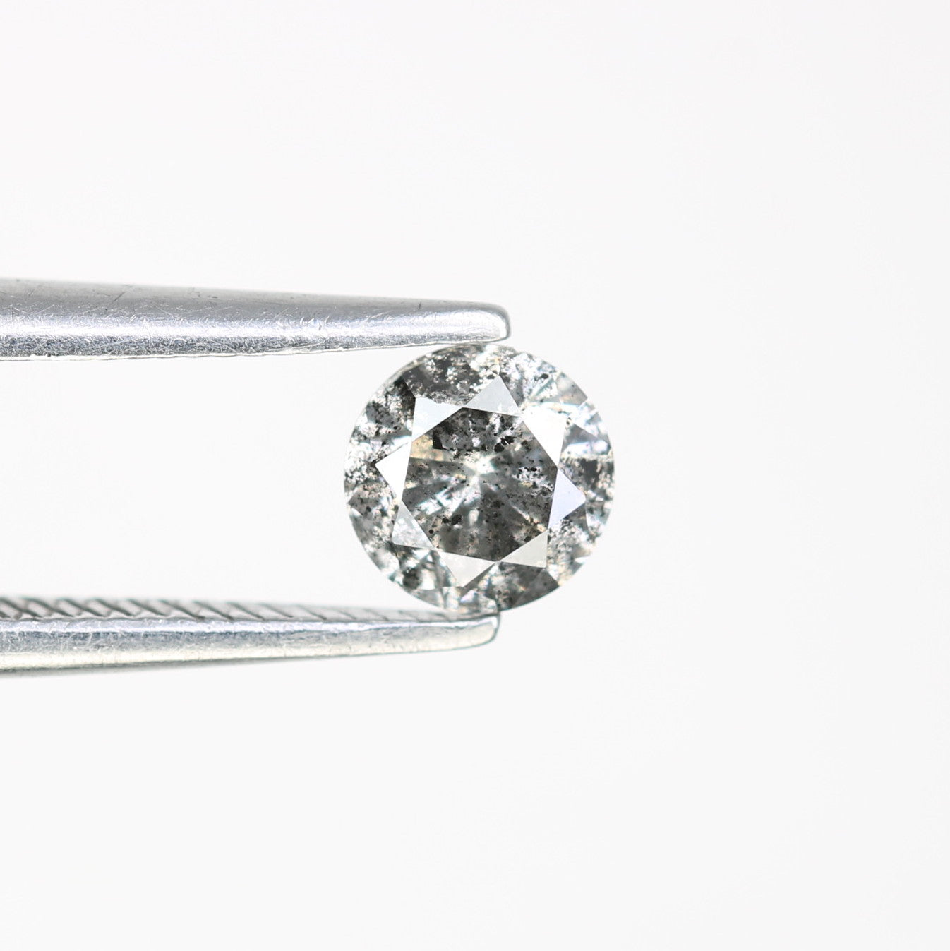 Unique 0.41 CT Salt & Pepper Round Brilliant Cut Diamond | Perfect for Wedding Rings | 4.60 x 2.90 MM - JayKrishna Diamond