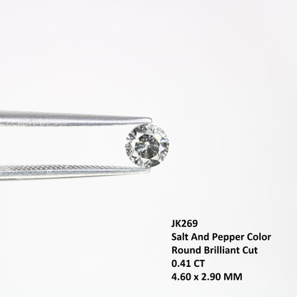 Unique 0.41 CT Salt & Pepper Round Brilliant Cut Diamond | Perfect for Wedding Rings | 4.60 x 2.90 MM - JayKrishna Diamond