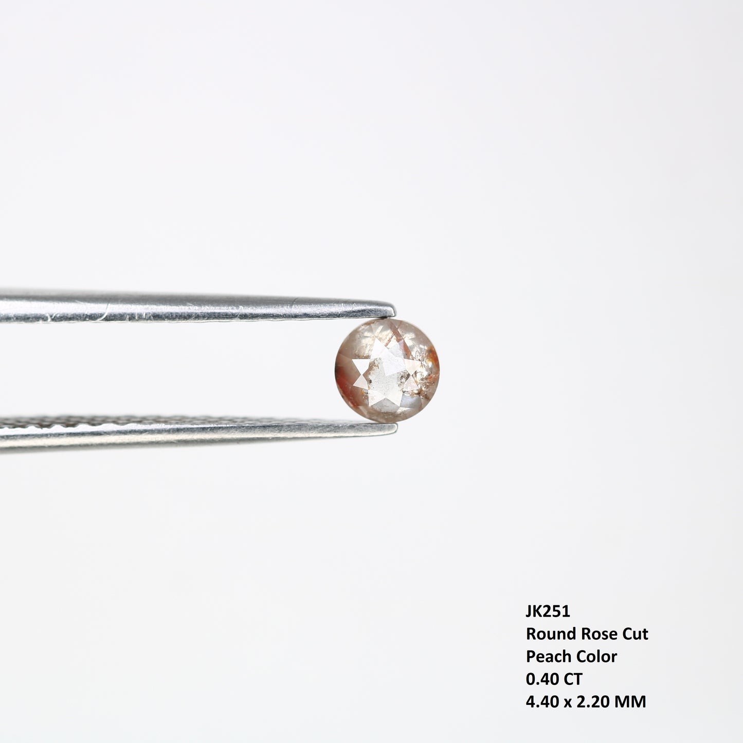 Unique 0.40 CT Peach Round Rose Cut Diamond | Perfect for Statement Rings | 4.40 MM - JayKrishna Diamond