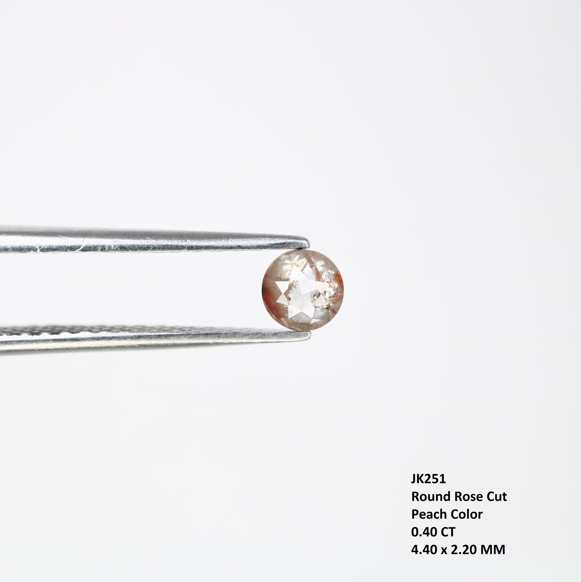 Unique 0.40 CT Peach Round Rose Cut Diamond | Perfect for Statement Rings | 4.40 MM - JayKrishna Diamond