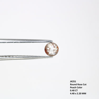 Unique 0.40 CT Peach Round Rose Cut Diamond | Perfect for Statement Rings | 4.40 MM - JayKrishna Diamond