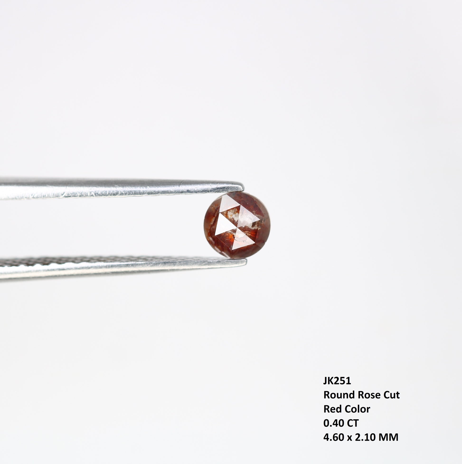 0.40 CT 4.60 x 2.10 MM Round Rose Cut Loose Red Color Diamond for Custom Proposal Rings, Unique Engagement Jewelry & Elegant Fine Jewelry - JayKrishna Diamond