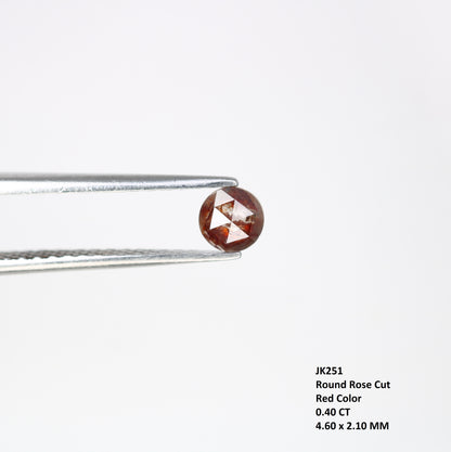0.40 CT 4.60 x 2.10 MM Round Rose Cut Loose Red Color Diamond for Custom Proposal Rings, Unique Engagement Jewelry & Elegant Fine Jewelry - JayKrishna Diamond