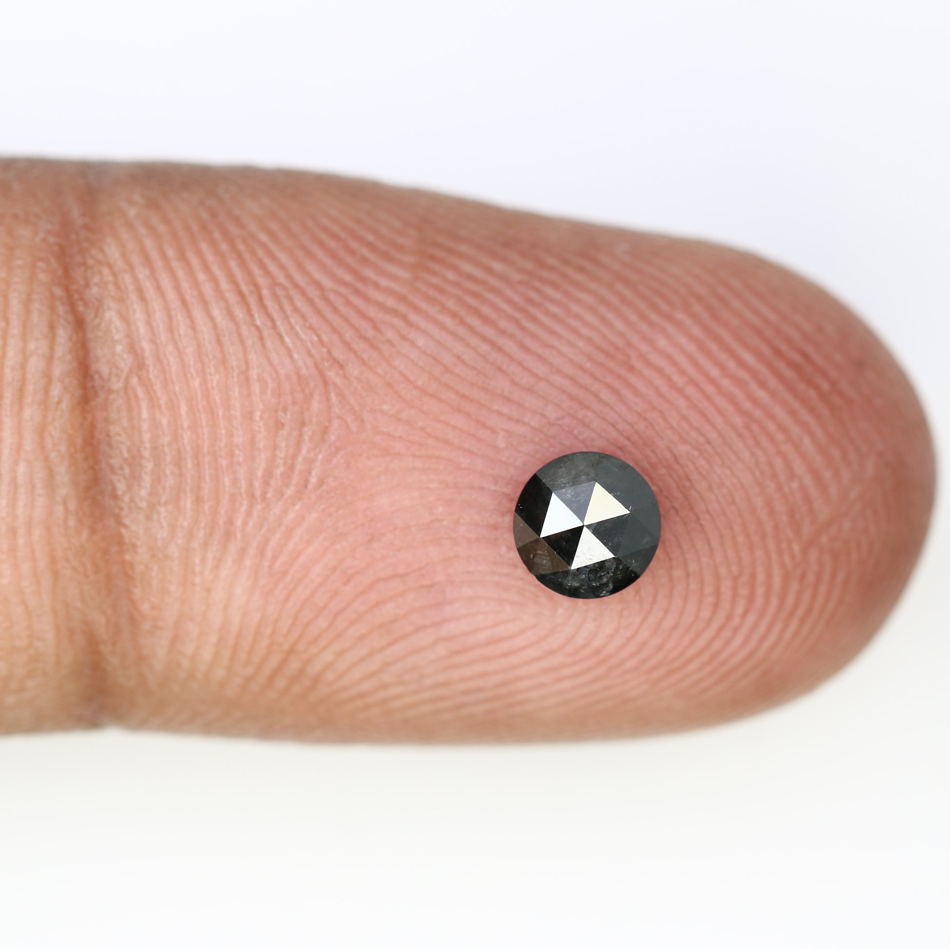 0.43 CT Loose Salt and Pepper 4.60 MM Round Rose Cut Diamond for Designer Ring and Unique Jewelry Creation - JayKrishna Diamond