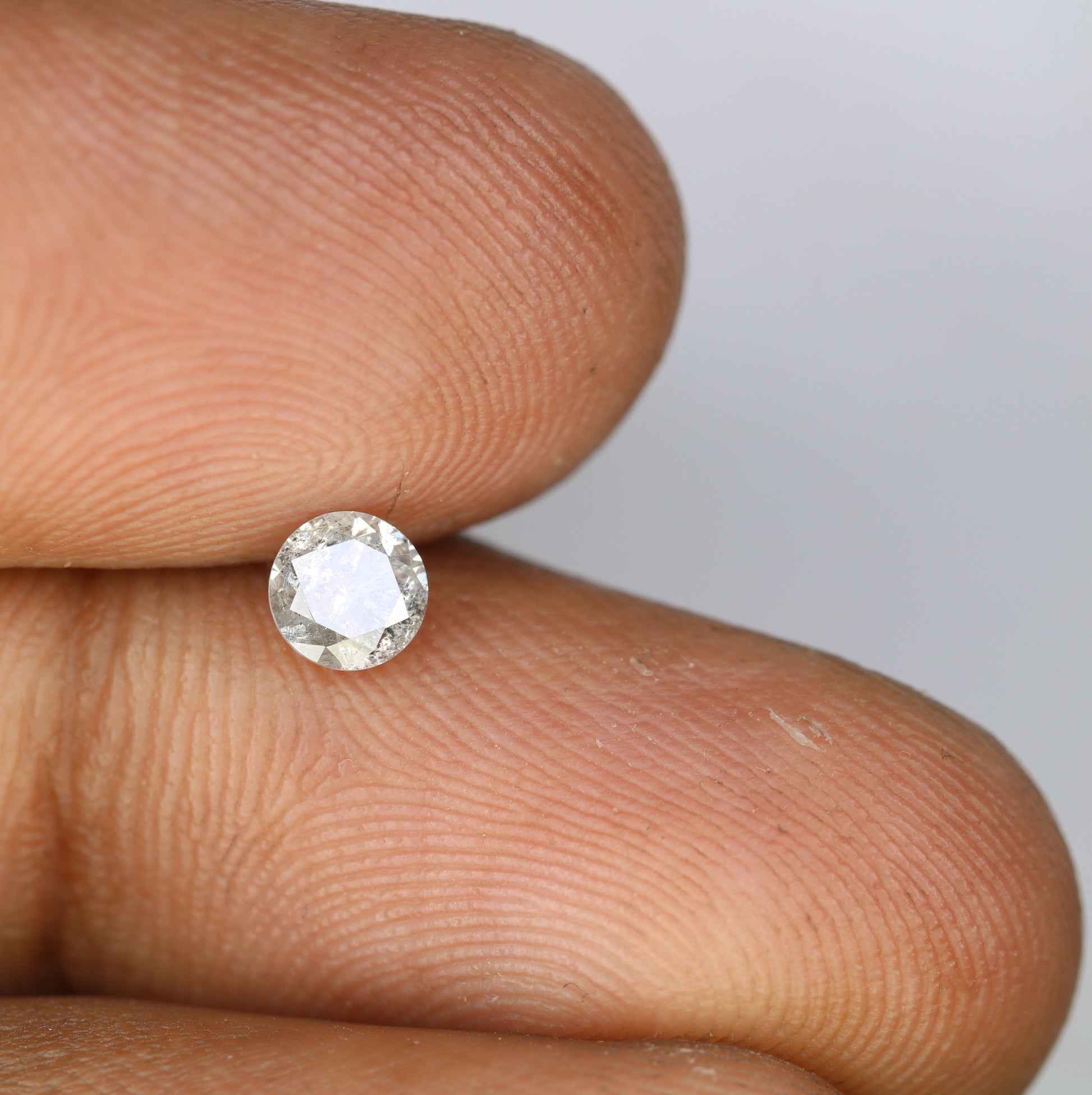 0.42 CT Salt and Pepper Round Brilliant Cut Natural Diamond for Engagement Ring and Custom Artisan Jewelry - JayKrishna Diamond