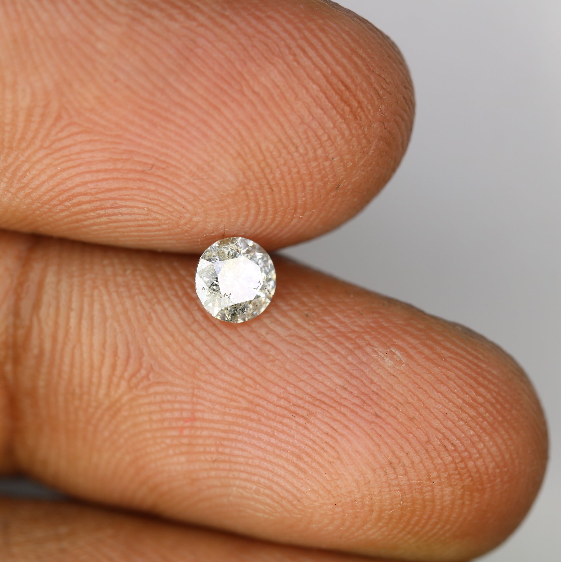 0.38 CT Round Brilliant Cut Salt and Pepper Diamond 4.70 x 2.80 MM | Loose Natural Gemstone for Custom Wedding Rings, Unique & Elegant Fine Jewelry - JayKrishna Diamond