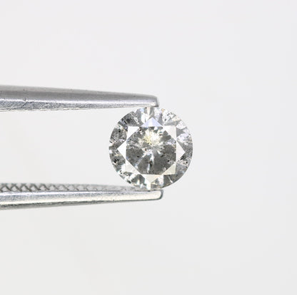 Unique 0.35 CT Salt & Pepper Round Brilliant Cut Diamond | Perfect for Engagement Rings | 4.60 x 2.60 MM - JayKrishna Diamond